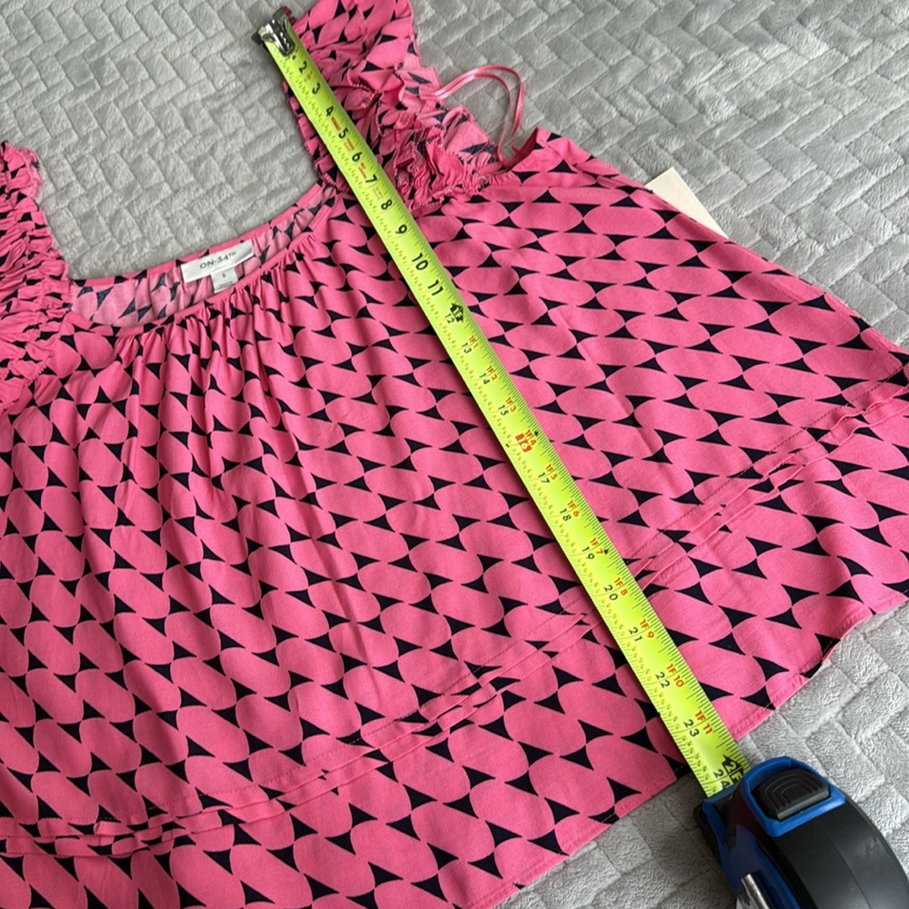 WOMEN'S PRINTED RUFFLE-STRAP SWINGY TANK, S - Picture 4 of 8